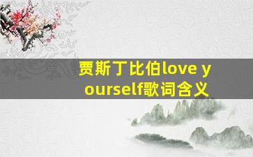 贾斯丁比伯love yourself歌词含义